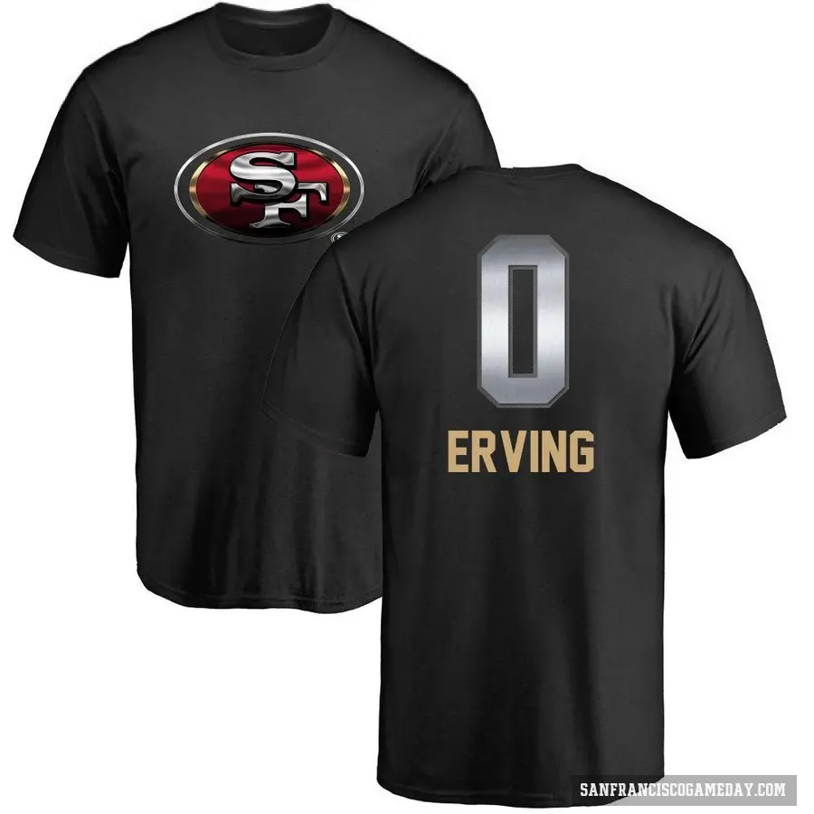 Men's ＃0 Cameron Erving San Francisco 49ers Black Midnight Mascot T-Shirt