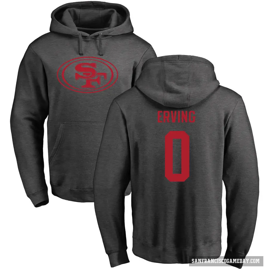 Men's ＃0 Cameron Erving San Francisco 49ers Pro Line by Branded Ash One Color Pullover Hoodie