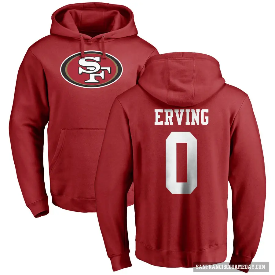 Men's ＃0 Cameron Erving San Francisco 49ers Red Pro Line Logo Pullover Hoodie