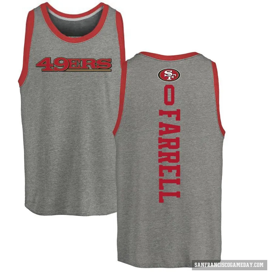 Men's ＃0 Luke Farrell San Francisco 49ers Ash Backer Tank Top