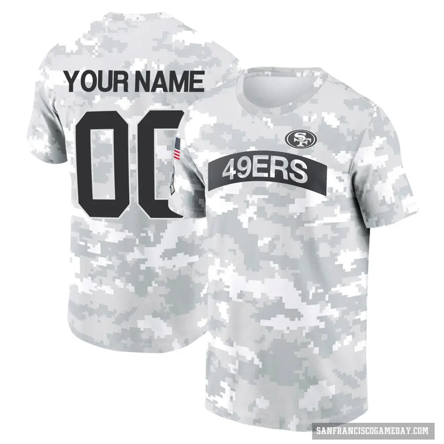 Men's ＃00 Custom San Francisco 49ers Camo Arctic 2024 Salute to Service Performance T-Shirt