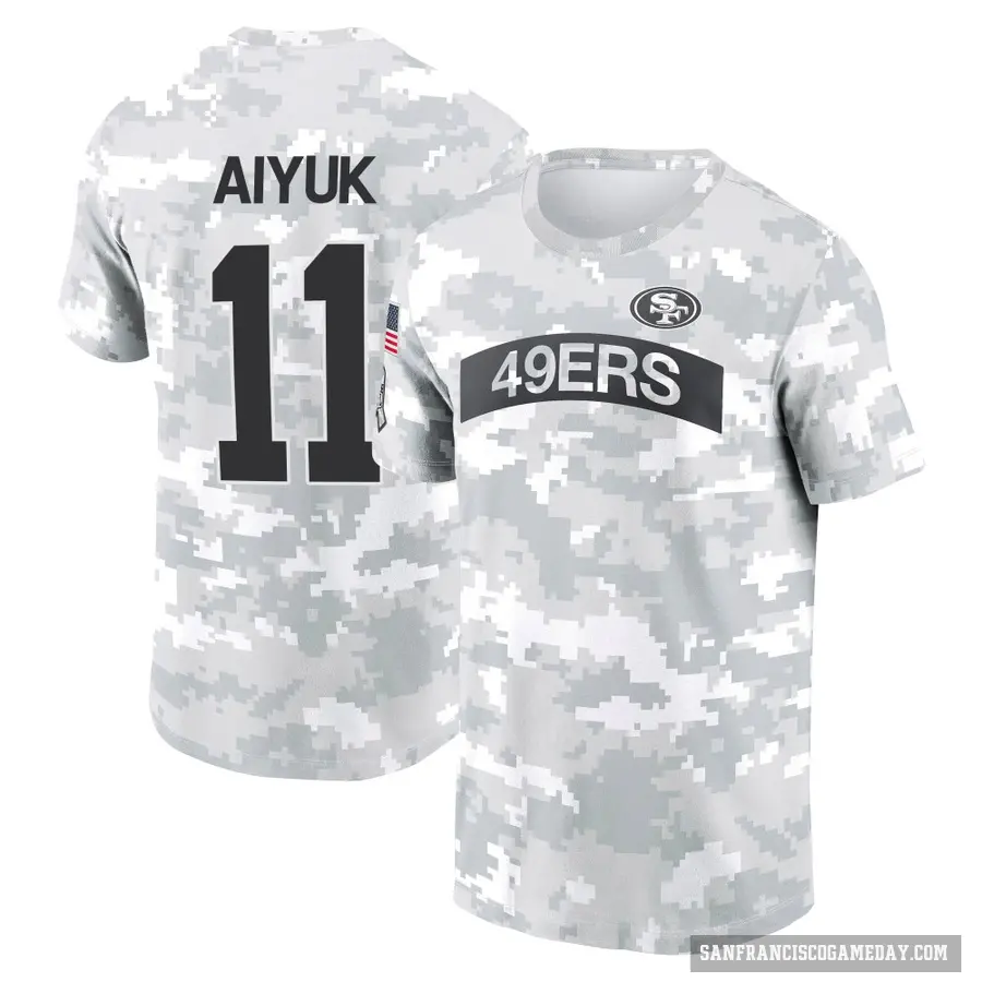 Men's ＃11 Brandon Aiyuk San Francisco 49ers Camo Arctic 2024 Salute to Service Performance T-Shirt