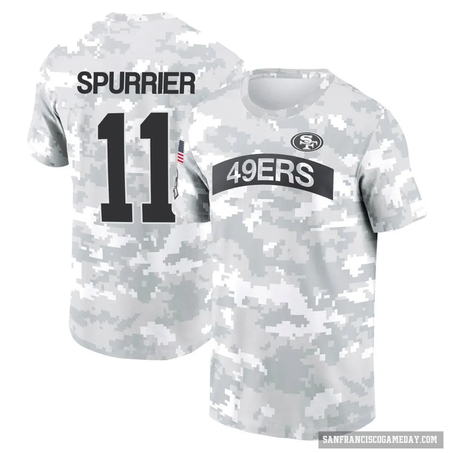 Men's ＃11 Steve Spurrier San Francisco 49ers Camo Arctic 2024 Salute to Service Performance T-Shirt