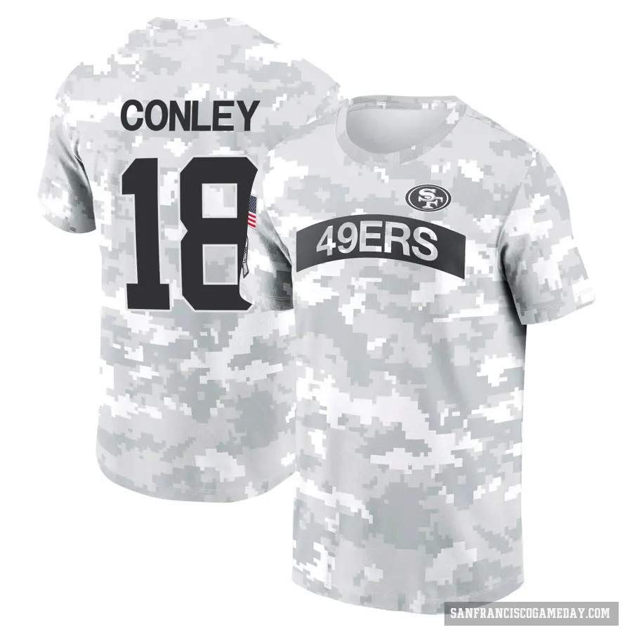 Men's ＃18 Chris Conley San Francisco 49ers Camo Arctic 2024 Salute to Service Performance T-Shirt