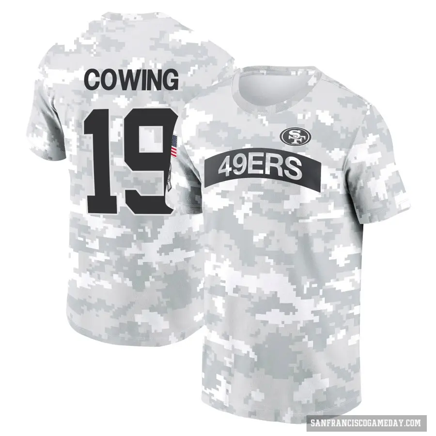 Men's ＃19 Jacob Cowing San Francisco 49ers Camo Arctic 2024 Salute to Service Performance T-Shirt