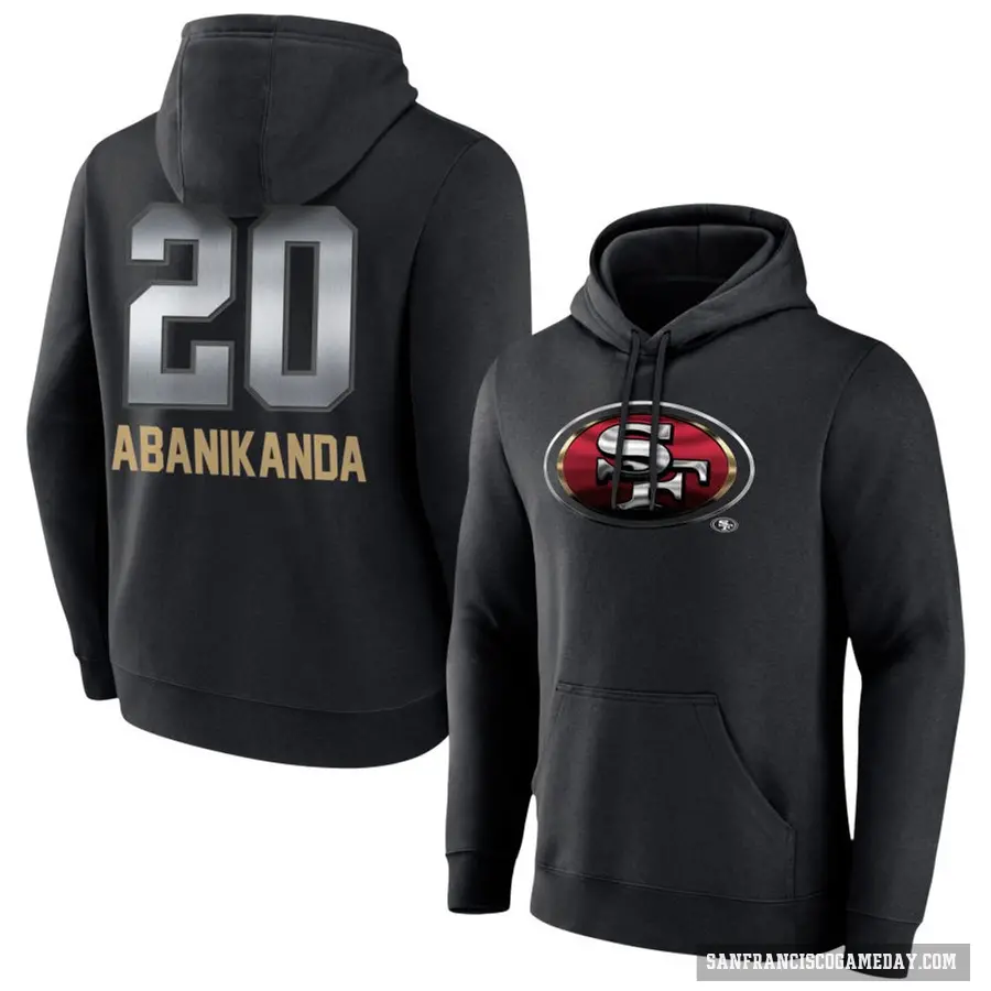 Men's ＃20 Israel Abanikanda San Francisco 49ers Black Midnight Mascot Pullover Hoodie