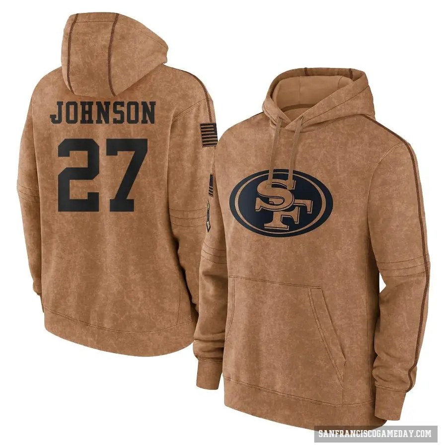 Men's ＃27 Dontae Johnson San Francisco 49ers Brown 2023 Salute To Service Club Pullover Hoodie