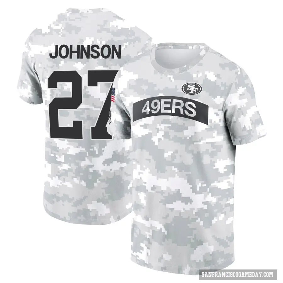Men's ＃27 Dontae Johnson San Francisco 49ers Camo Arctic 2024 Salute to Service Performance T-Shirt