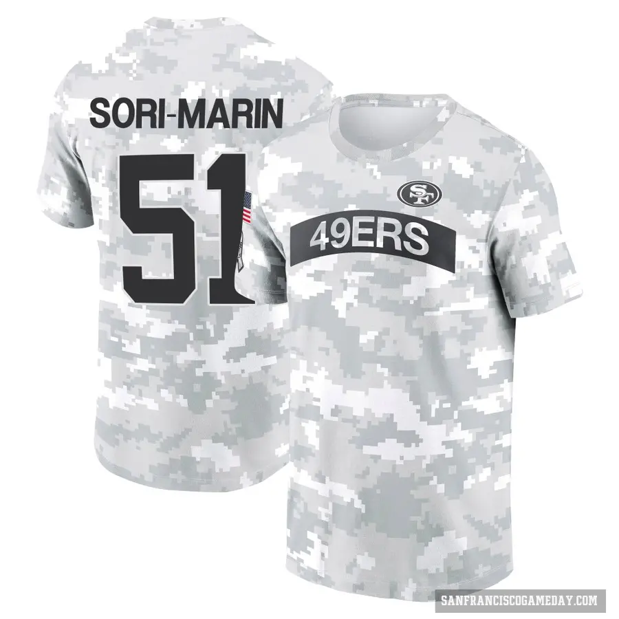 Men's ＃51 Mariano Sori-Marin San Francisco 49ers Camo Arctic 2024 Salute to Service Performance T-Shirt