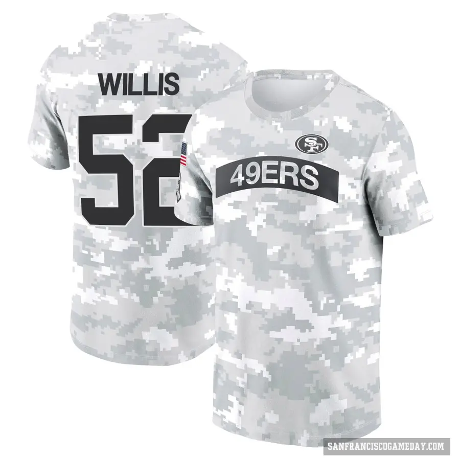 Men's ＃52 Patrick Willis San Francisco 49ers Camo Arctic 2024 Salute to Service Performance T-Shirt