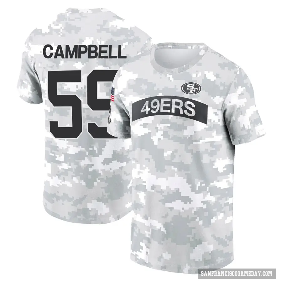 Men's ＃59 De'Vondre Campbell San Francisco 49ers Camo Arctic 2024 Salute to Service Performance T-Shirt