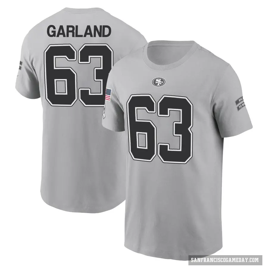Men's ＃63 Ben Garland San Francisco 49ers Gray 2024 Salute to Service T-Shirt