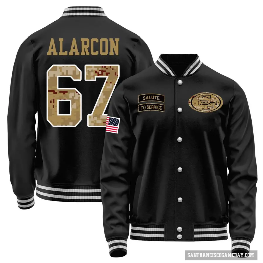 Men's ＃67 Isaac Alarcon San Francisco 49ers Black Salute to Service Sideline Performance Jacket