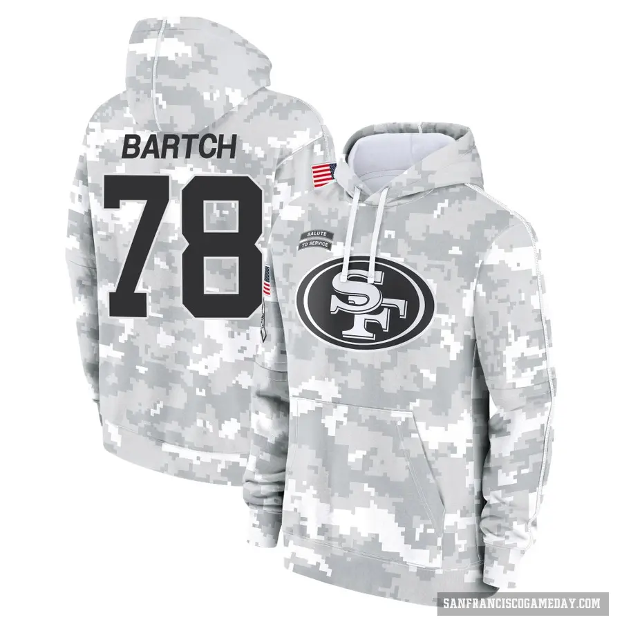 Men's ＃78 Ben Bartch San Francisco 49ers Arctic Camo 2024 Salute to Service Club Fleece Pullover Hoodie