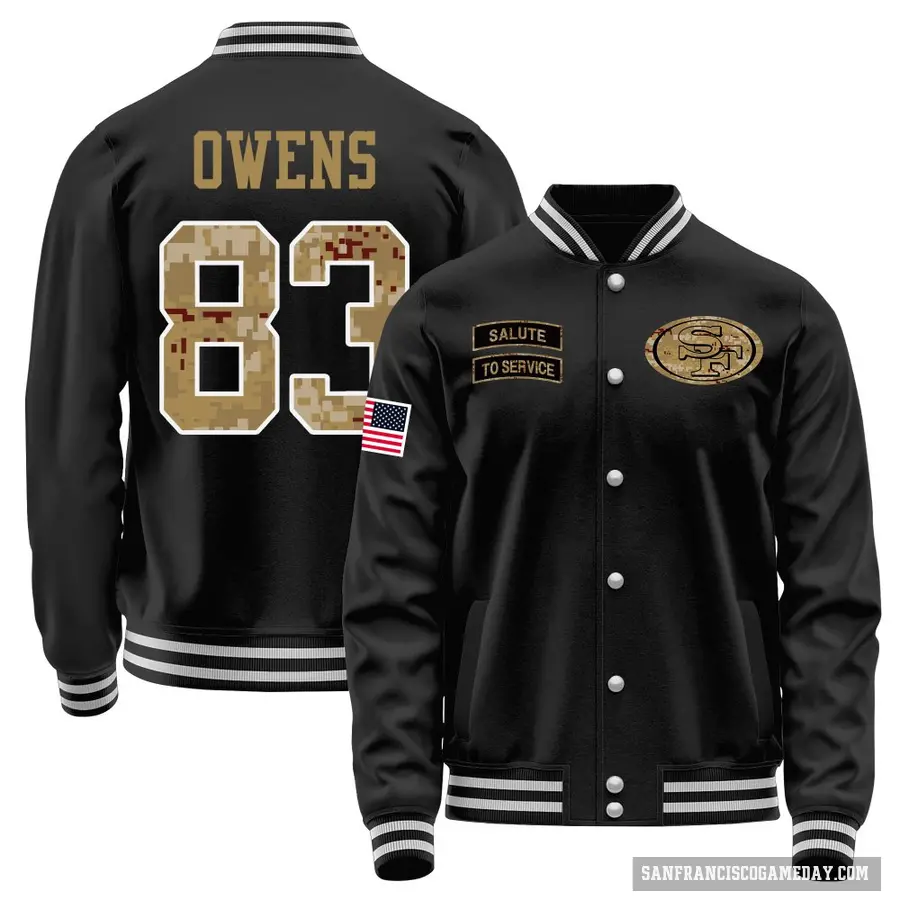 Men's ＃83 Terique Owens San Francisco 49ers Black Salute to Service Sideline Performance Jacket
