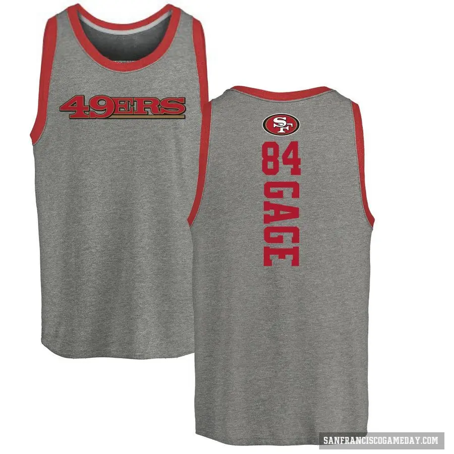 Men's ＃84 Russell Gage San Francisco 49ers Ash Backer Tank Top
