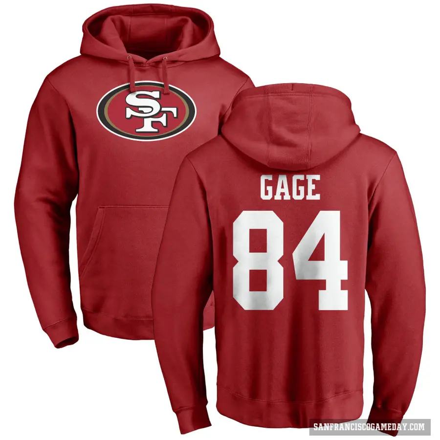 Men's ＃84 Russell Gage San Francisco 49ers Red Pro Line Logo Pullover Hoodie