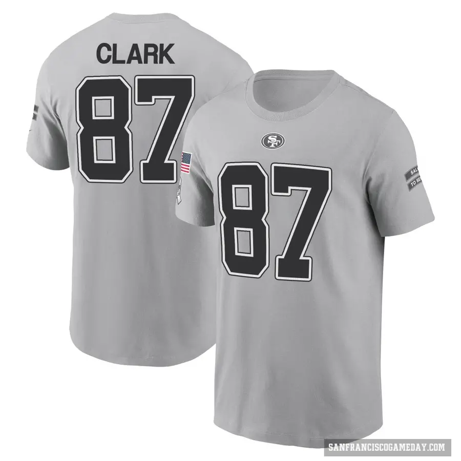 Men's ＃87 Dwight Clark San Francisco 49ers Gray 2024 Salute to Service T-Shirt