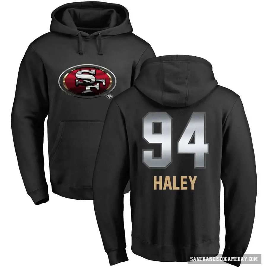 Men's ＃94 Charles Haley San Francisco 49ers Black Midnight Mascot Pullover Hoodie