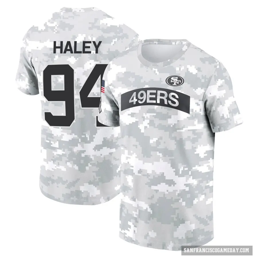 Men's ＃94 Charles Haley San Francisco 49ers Camo Arctic 2024 Salute to Service Performance T-Shirt