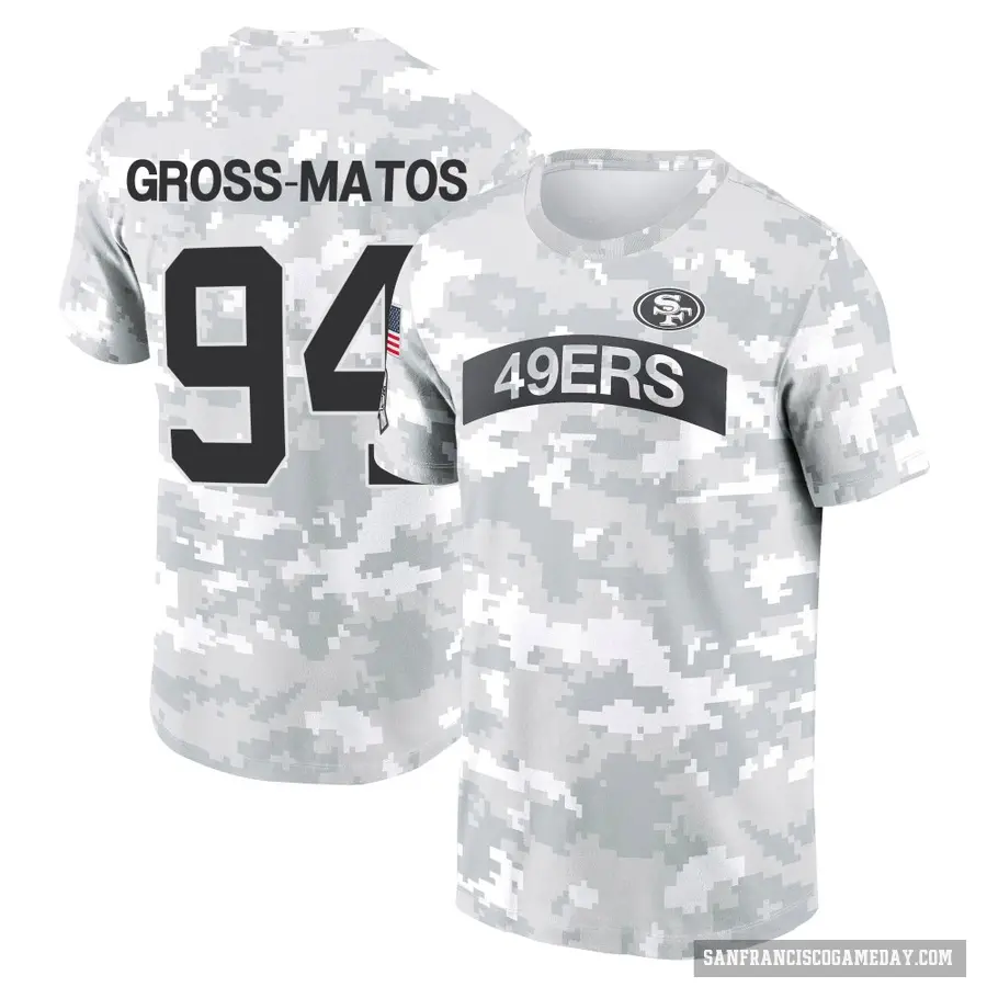 Men's ＃94 Yetur Gross-Matos San Francisco 49ers Camo Arctic 2024 Salute to Service Performance T-Shirt