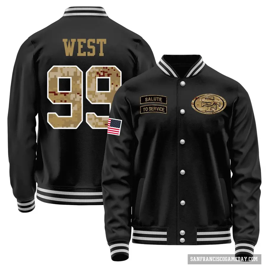 Men's ＃99 CJ West San Francisco 49ers Black Salute to Service Sideline Performance Jacket