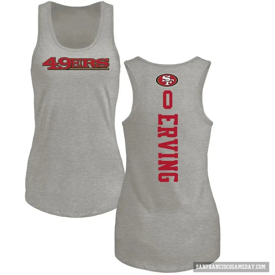 Women's ＃0 Cameron Erving San Francisco 49ers Ash Backer Tank Top