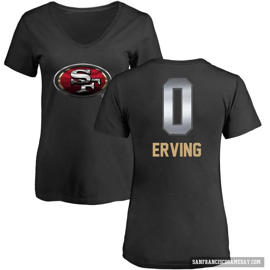 Women's ＃0 Cameron Erving San Francisco 49ers Black Midnight Mascot T-Shirt