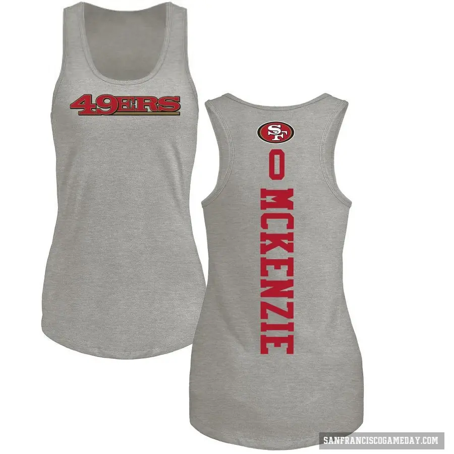 Women's ＃0 Jalen McKenzie San Francisco 49ers Ash Backer Tank Top