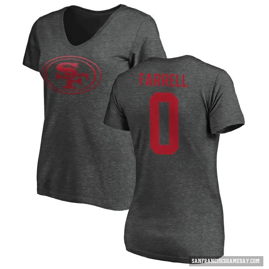 Women's ＃0 Luke Farrell San Francisco 49ers Ash One Color T-Shirt