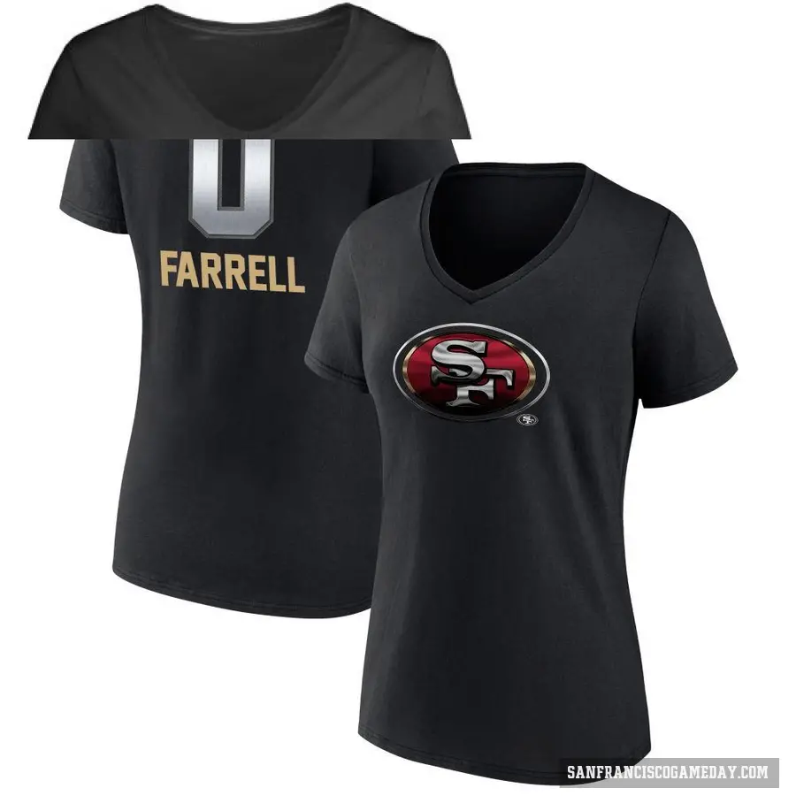 Women's ＃0 Luke Farrell San Francisco 49ers Black Midnight Mascot T-Shirt