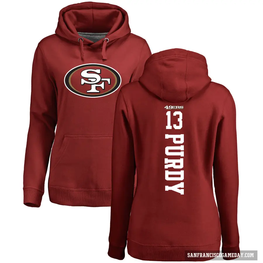 Women's ＃13 Brock Purdy San Francisco 49ers Red Pro Line Backer Pullover Hoodie