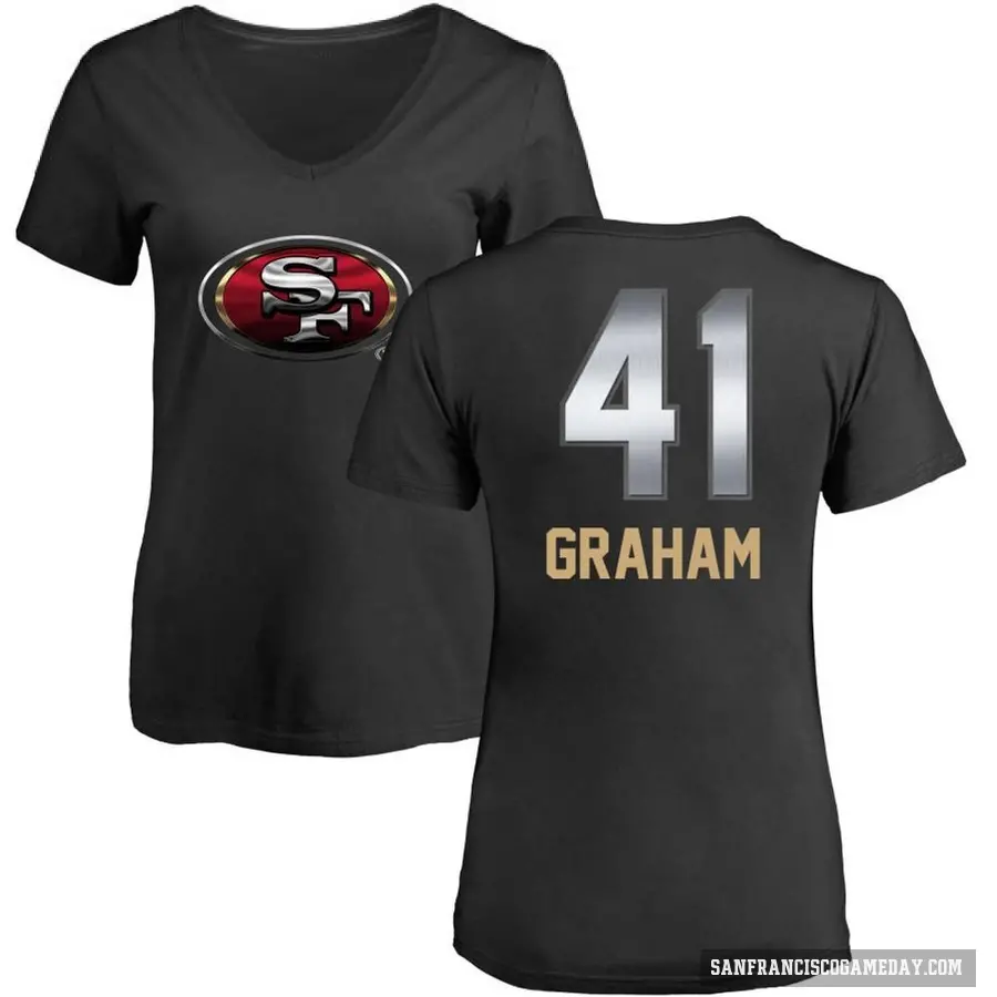 Women's ＃41 Jalen Graham San Francisco 49ers Black Midnight Mascot T-Shirt