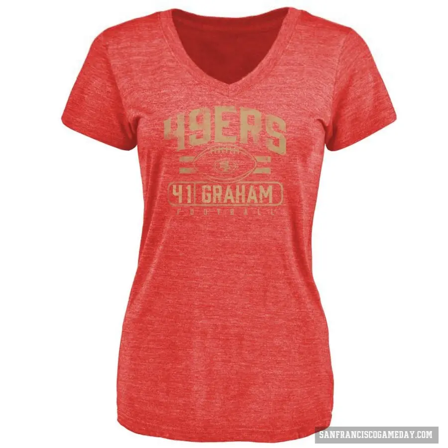 Women's ＃41 Jalen Graham San Francisco 49ers Red Flanker T-Shirt