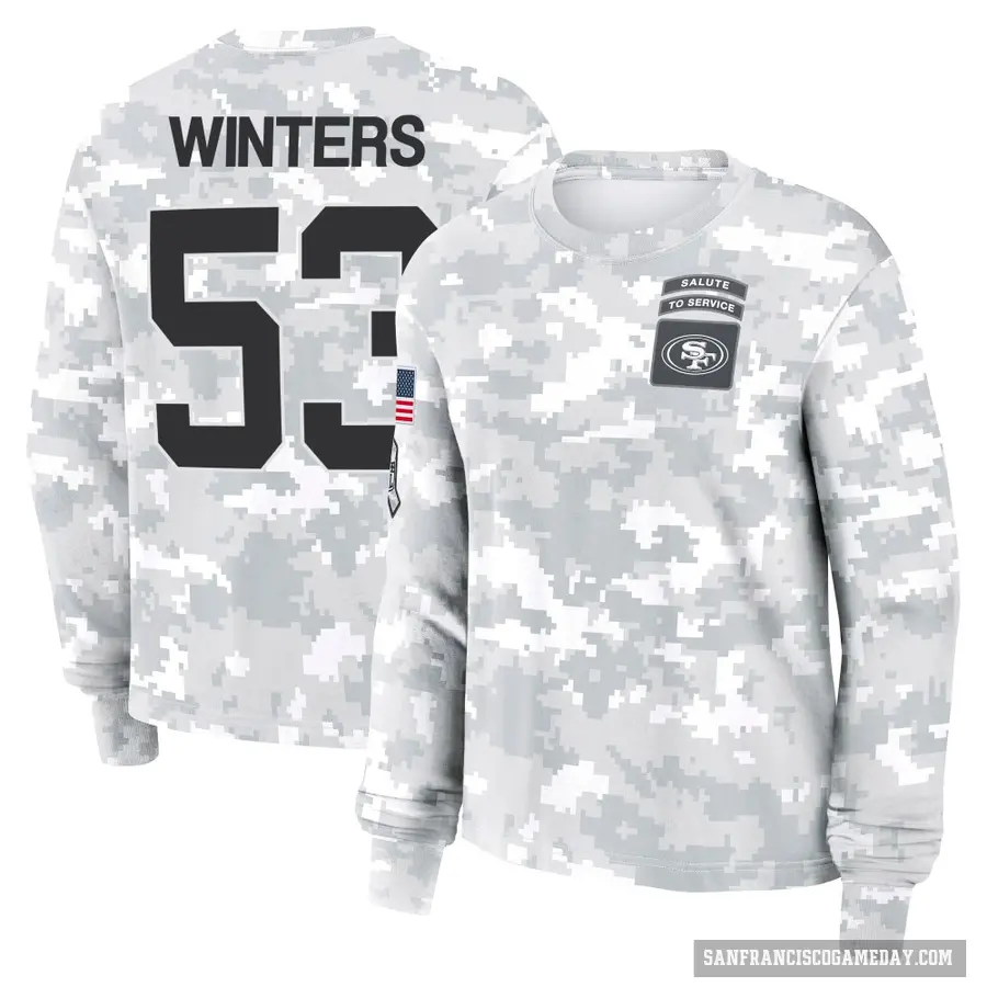 Women's ＃53 Dee Winters San Francisco 49ers Camo Arctic 2024 Salute to Service Long Sleeve T-Shirt