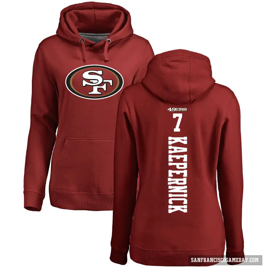 Women's ＃7 Colin Kaepernick San Francisco 49ers Red Pro Line Backer Pullover Hoodie