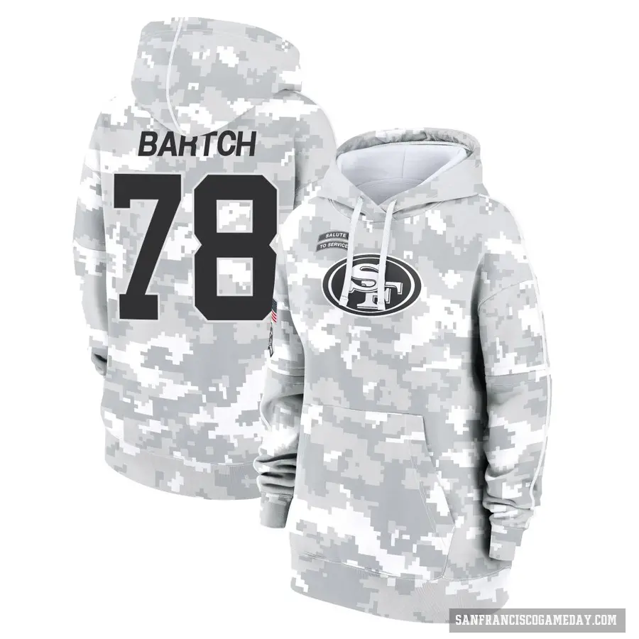 Women's ＃78 Ben Bartch San Francisco 49ers Arctic Camo 2024 Salute to Service Club Fleece Pullover Hoodie