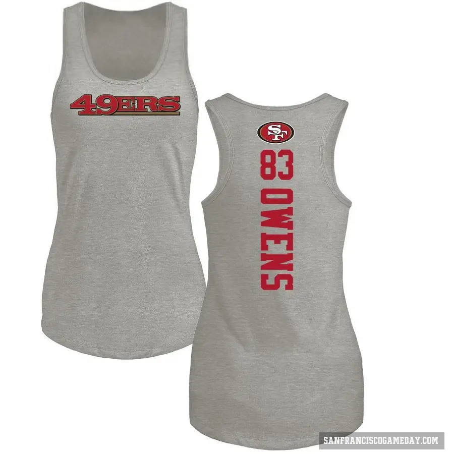 Women's ＃83 Terique Owens San Francisco 49ers Ash Backer Tank Top