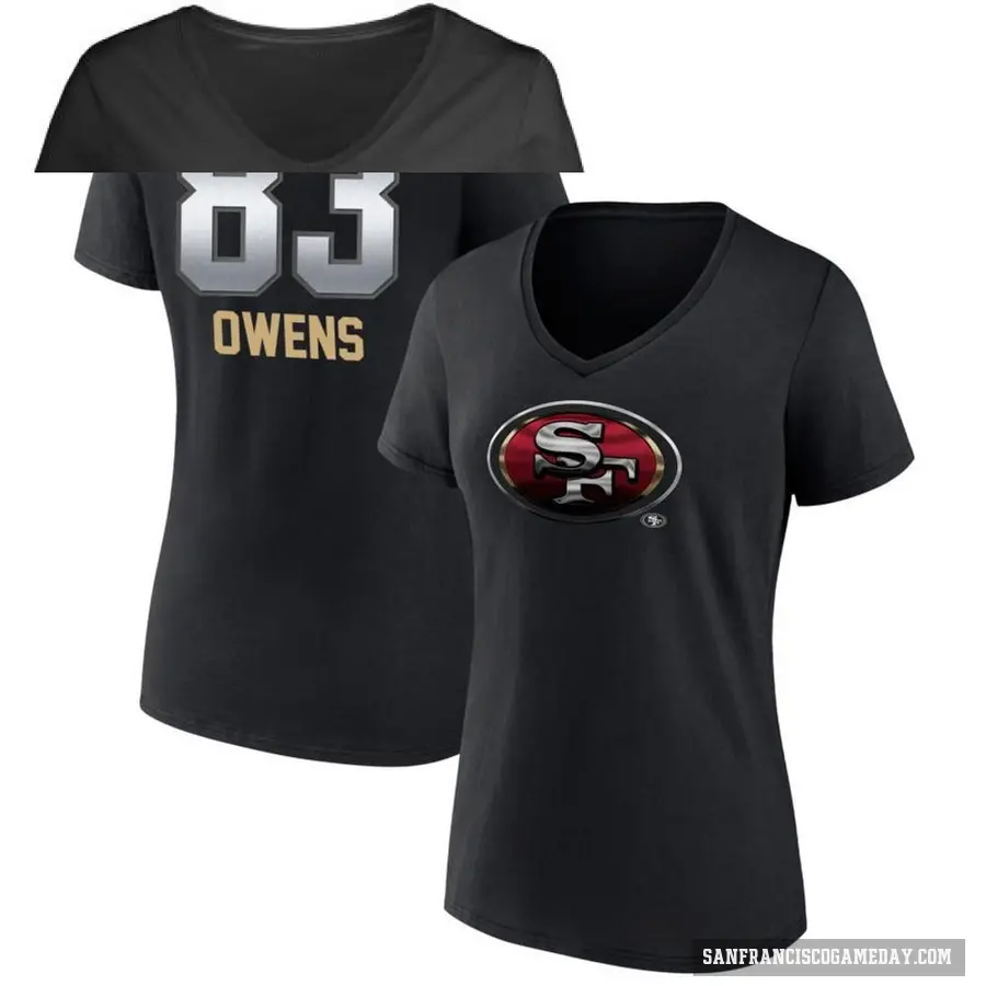 Women's ＃83 Terique Owens San Francisco 49ers Black Midnight Mascot T-Shirt