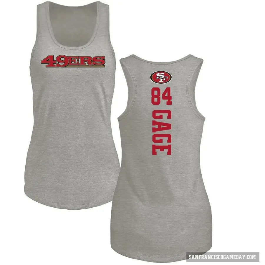 Women's ＃84 Russell Gage San Francisco 49ers Ash Backer Tank Top