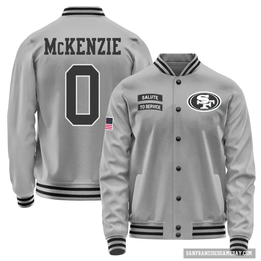 Youth ＃0 Jalen McKenzie San Francisco 49ers Gray Salute to Service Performance Jacket