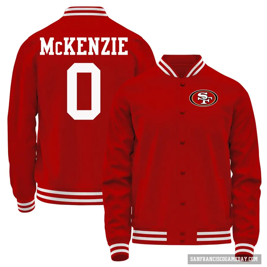 Youth ＃0 Jalen McKenzie San Francisco 49ers Red Full-Snap Name & Number Jacket