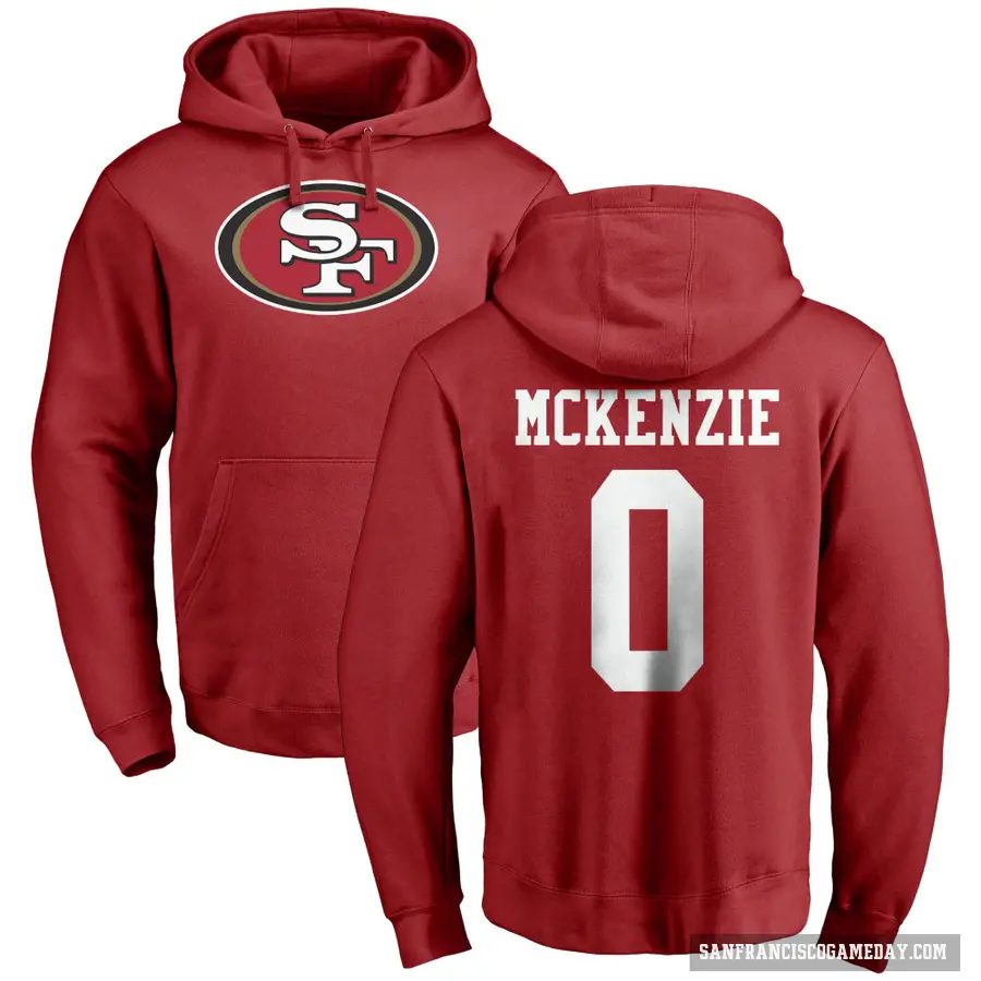 Youth ＃0 Jalen McKenzie San Francisco 49ers Red Pro Line Logo Pullover Hoodie