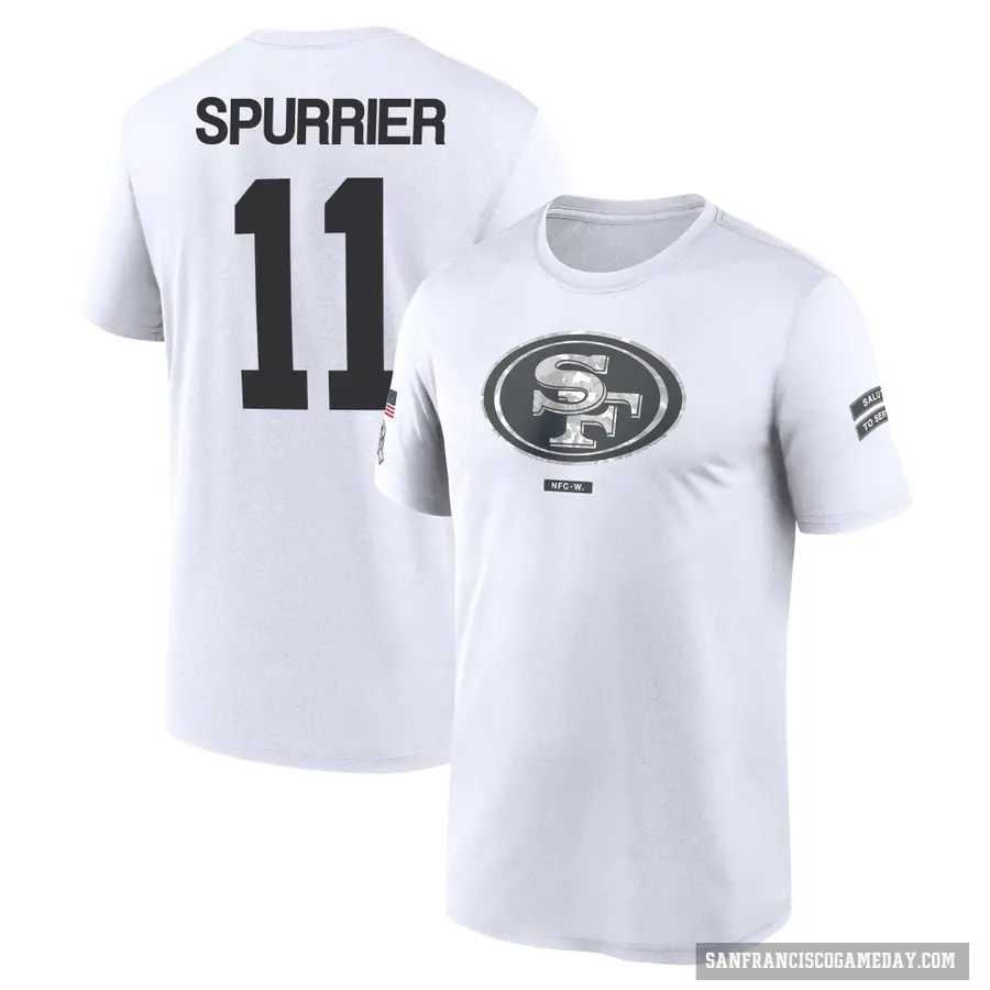 Youth ＃11 Steve Spurrier San Francisco 49ers White 2024 Salute to Service Performance T-Shirt