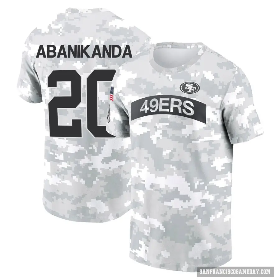 Youth ＃20 Israel Abanikanda San Francisco 49ers Camo Arctic 2024 Salute to Service Performance T-Shirt