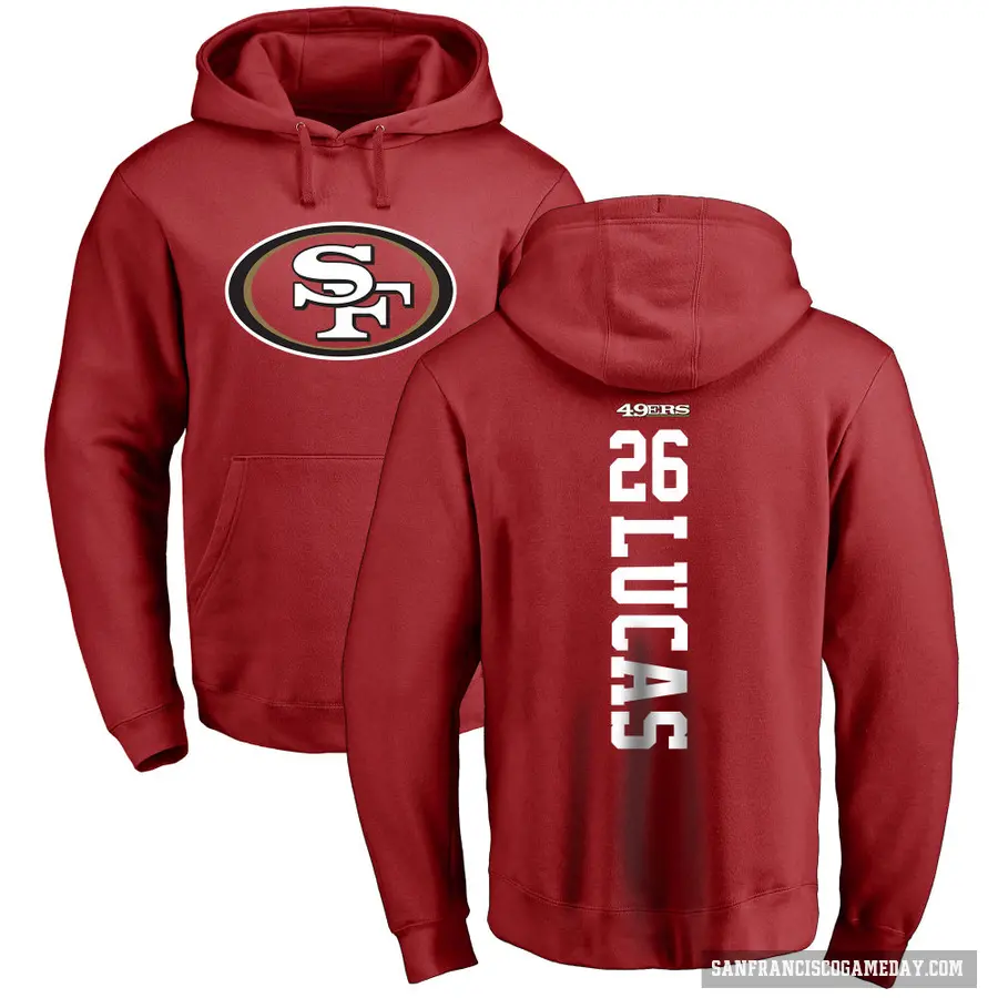 Youth ＃26 Chase Lucas San Francisco 49ers Red Pro Line Backer Pullover Hoodie
