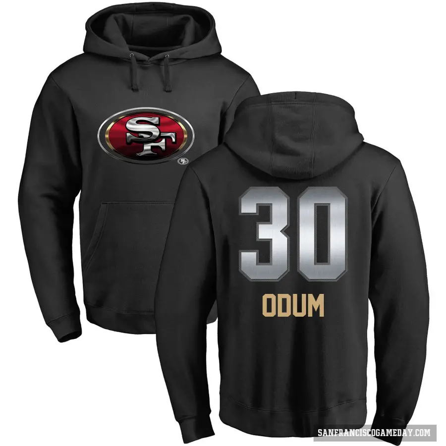 Youth ＃30 George Odum San Francisco 49ers Black Midnight Mascot Pullover Hoodie