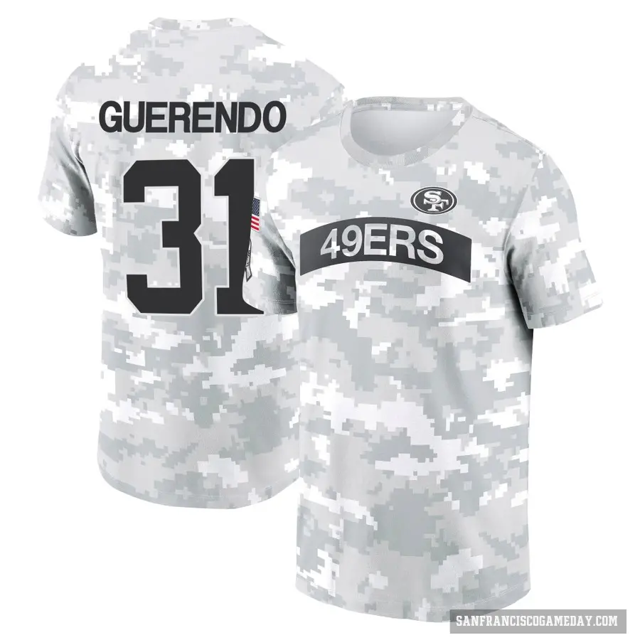 Youth ＃31 Isaac Guerendo San Francisco 49ers Camo Arctic 2024 Salute to Service Performance T-Shirt