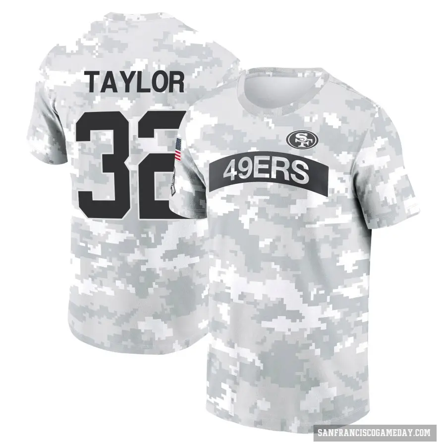 Youth ＃32 Patrick Taylor Jr. San Francisco 49ers Camo Arctic 2024 Salute to Service Performance T-Shirt