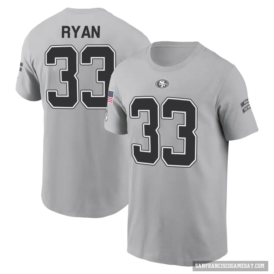 Youth ＃33 Logan Ryan San Francisco 49ers Gray 2024 Salute to Service T-Shirt